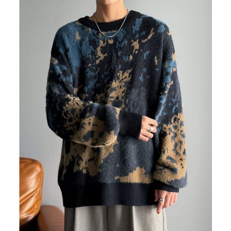 ニュアンス柄Wジャガードシャギーニット Nuanced Pattern | Classical Elf Men | 詳細画像25 