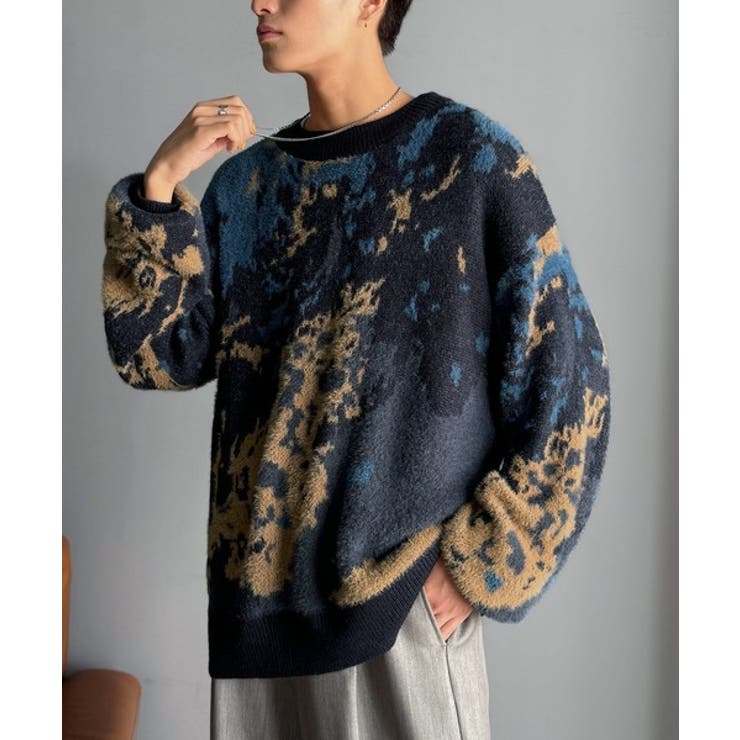 ニュアンス柄Wジャガードシャギーニット Nuanced Pattern | Classical Elf Men | 詳細画像26 