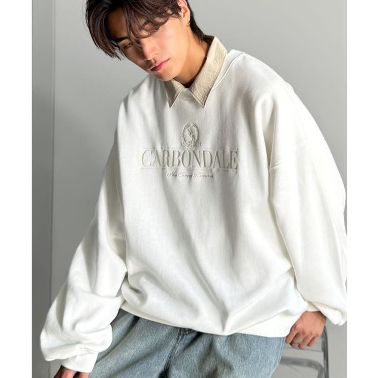 刺繍カレッジロゴ裏起毛スウェット Embroidered College | Classical Elf Men | 詳細画像3 