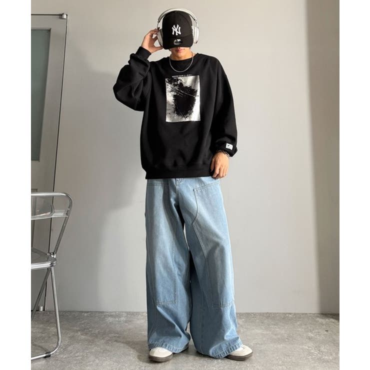 かすれボックス箔裏起毛スウェット Foil Printed | Classical Elf Men | 詳細画像9 