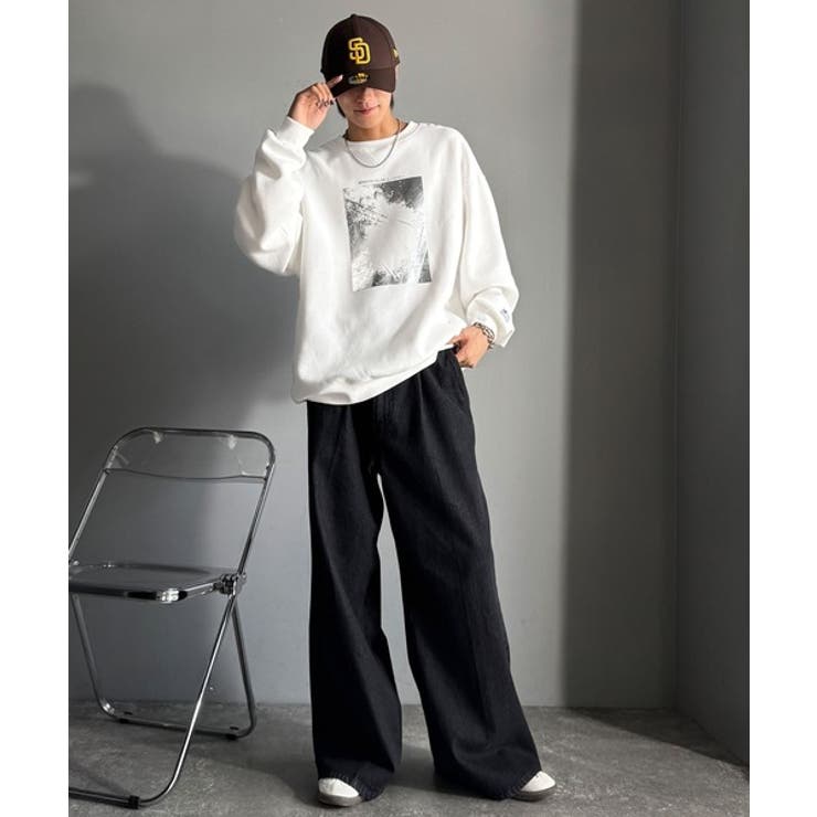 かすれボックス箔裏起毛スウェット Foil Printed | Classical Elf Men | 詳細画像6 