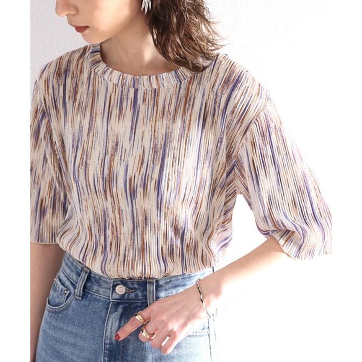 プリーツLOVER。メロープリーツ5分袖トップス | Classical Elf  | 詳細画像1 