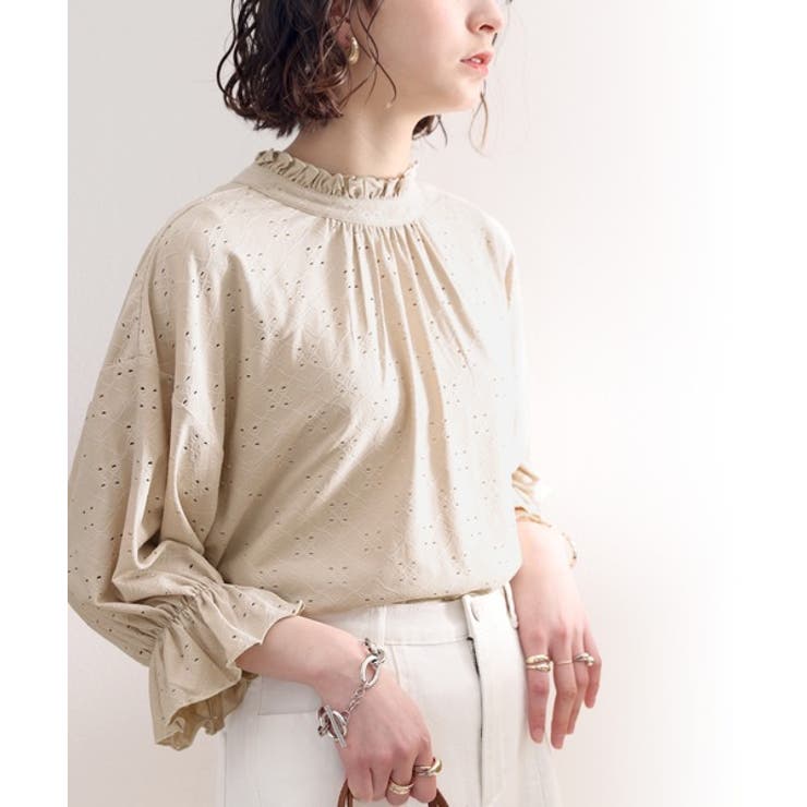 大人のためのレースItem。2wayエンブロイダリーブラウス[品番