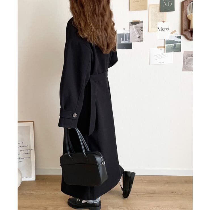 ロング丈が気分♪ニットモッサスタンドカラーロングコート | Classical Elf  | 詳細画像7 