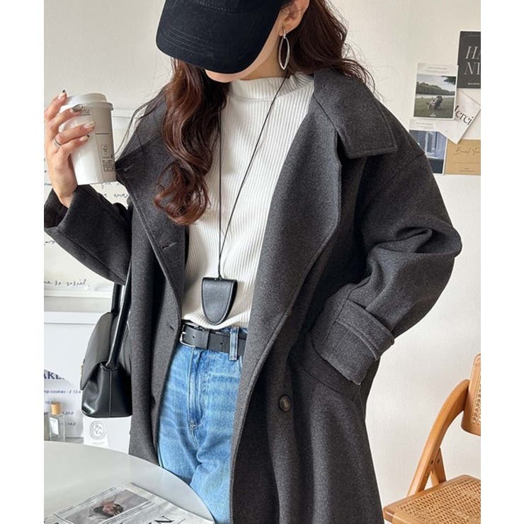 ロング丈が気分♪ニットモッサスタンドカラーロングコート | Classical Elf  | 詳細画像12 