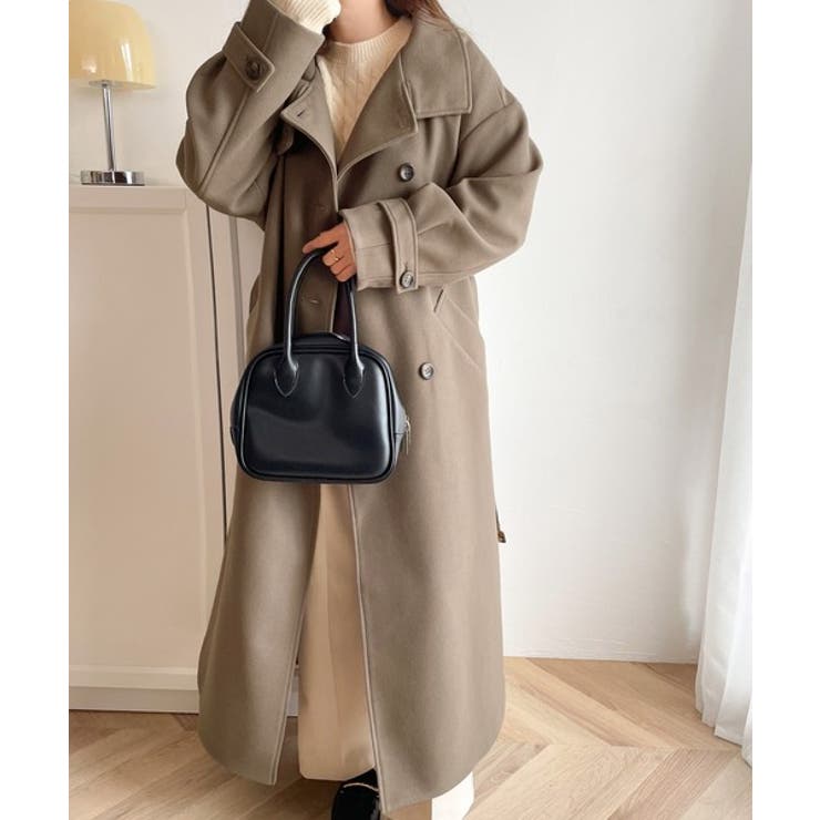 ロング丈が気分♪ニットモッサスタンドカラーロングコート | Classical Elf  | 詳細画像21 