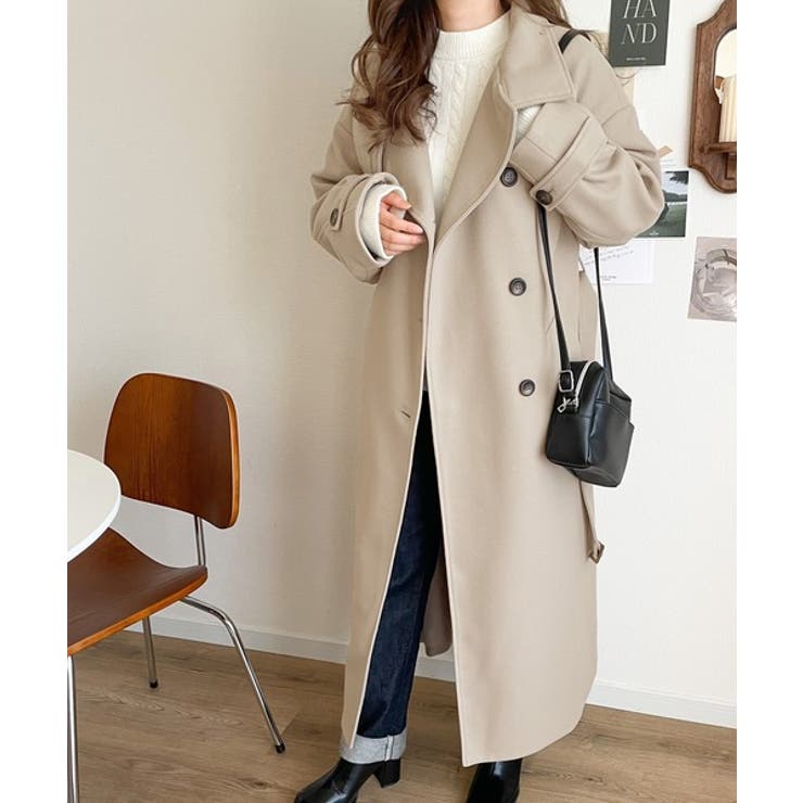 ロング丈が気分♪ニットモッサスタンドカラーロングコート | Classical Elf  | 詳細画像26 