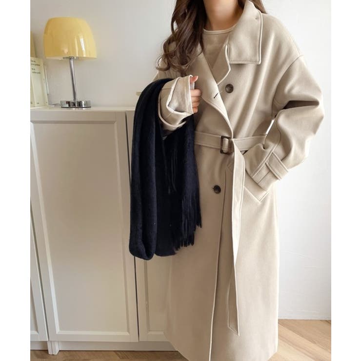 ロング丈が気分♪ニットモッサスタンドカラーロングコート | Classical Elf  | 詳細画像28 