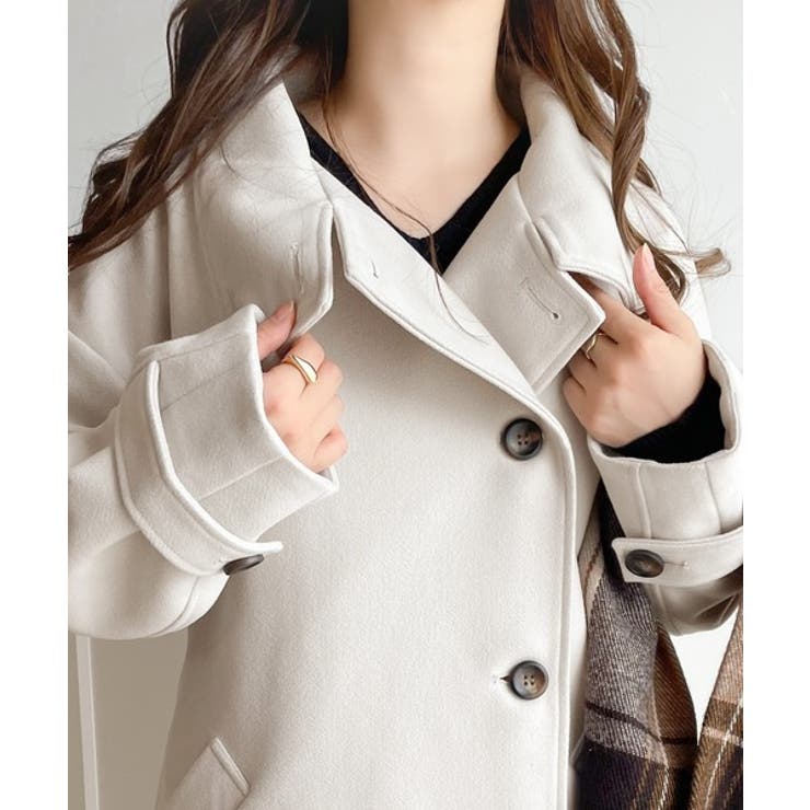 ロング丈が気分♪ニットモッサスタンドカラーロングコート | Classical Elf  | 詳細画像31 