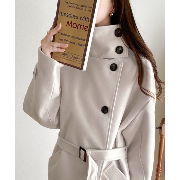 ロング丈が気分♪ニットモッサスタンドカラーロングコート | Classical Elf  | 詳細画像4 