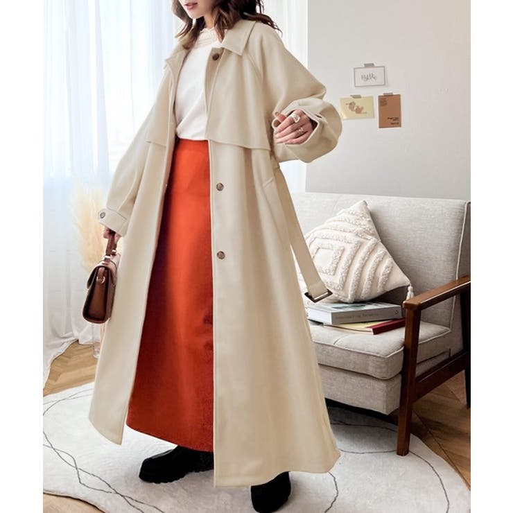 360度上品魅せ。2wayスタンドカラーボリュームスリーブニットモッサトレンチコ… | Classical Elf  | 詳細画像5 