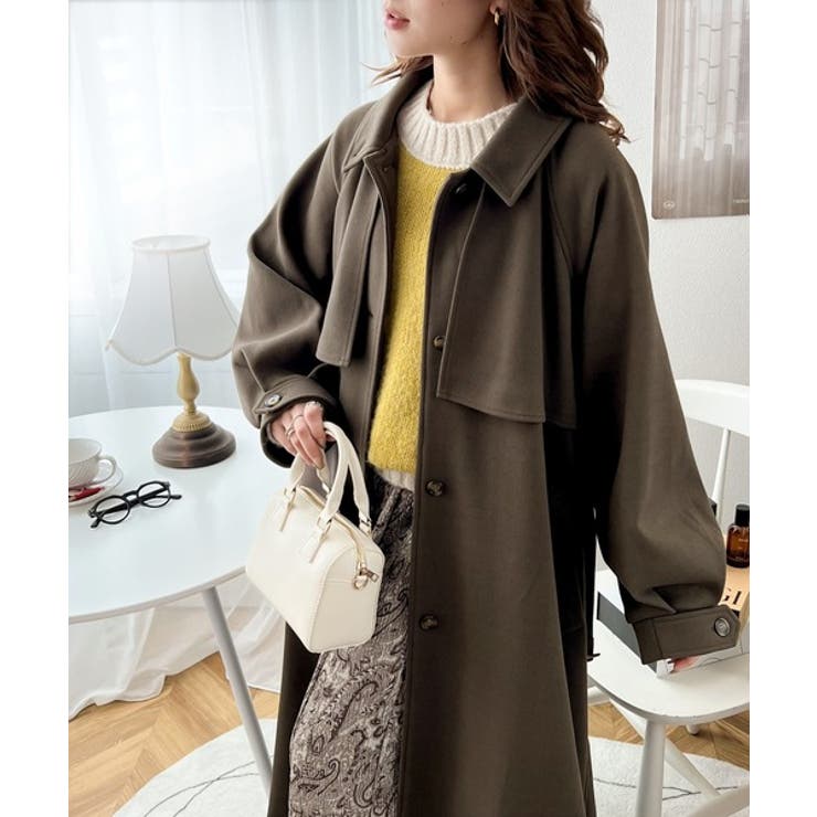 360度上品魅せ。2wayスタンドカラーボリュームスリーブニットモッサトレンチコ… | Classical Elf  | 詳細画像26 