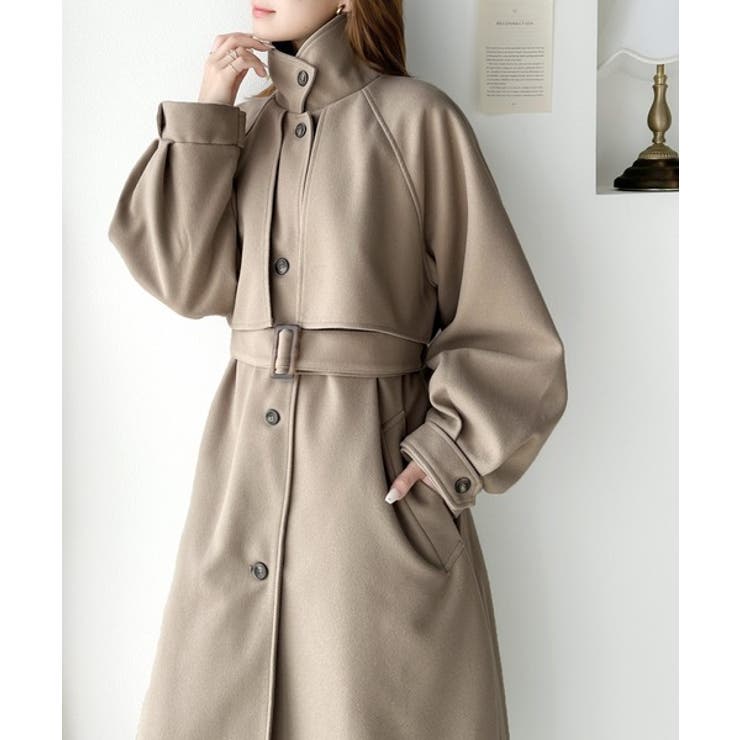 360度上品魅せ。2wayスタンドカラーボリュームスリーブニットモッサトレンチコ… | Classical Elf  | 詳細画像28 