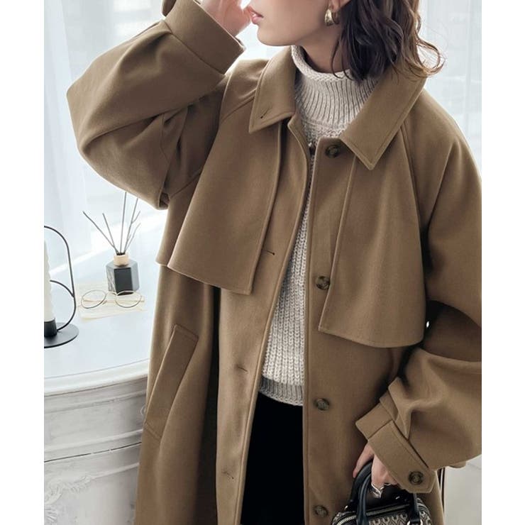 360度上品魅せ。2wayスタンドカラーボリュームスリーブニットモッサトレンチコ… | Classical Elf  | 詳細画像32 