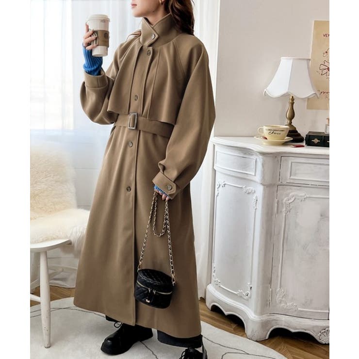 360度上品魅せ。2wayスタンドカラーボリュームスリーブニットモッサトレンチコ… | Classical Elf  | 詳細画像33 