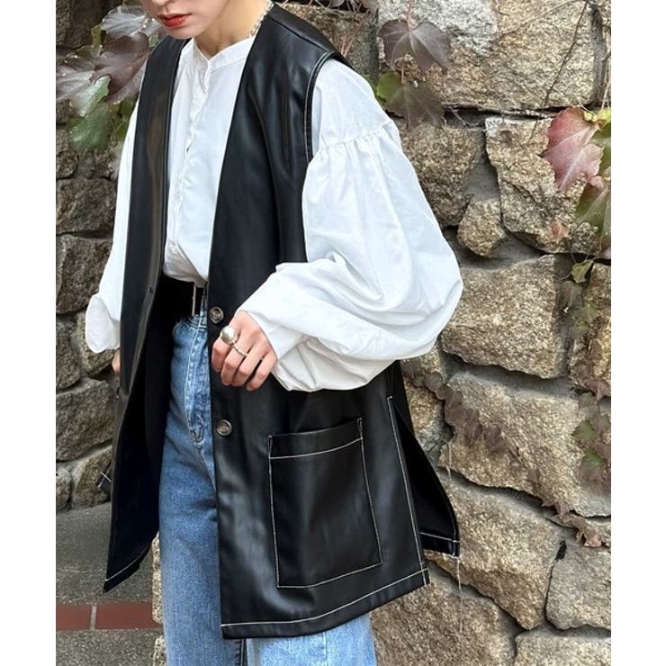 エレガントなモード感。フェイクレザーベスト | Classical Elf  | 詳細画像1 