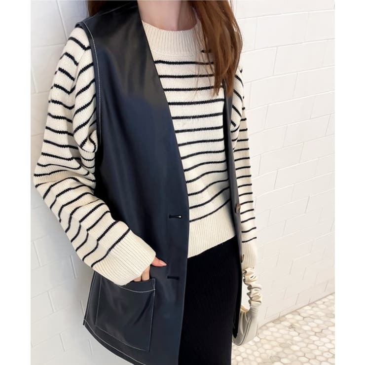 エレガントなモード感。フェイクレザーベスト | Classical Elf  | 詳細画像6 