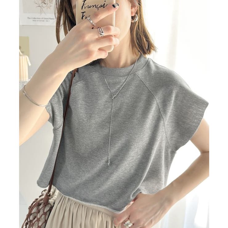 クロップドスウェットトップス - ダスティイエロー - レディース