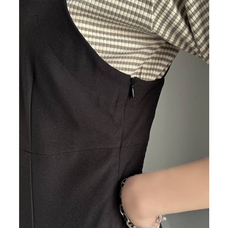 大人のエレガントテイスト。麻調ダブルストラップアシメキャミフレアワンピース | Classical Elf  | 詳細画像22 