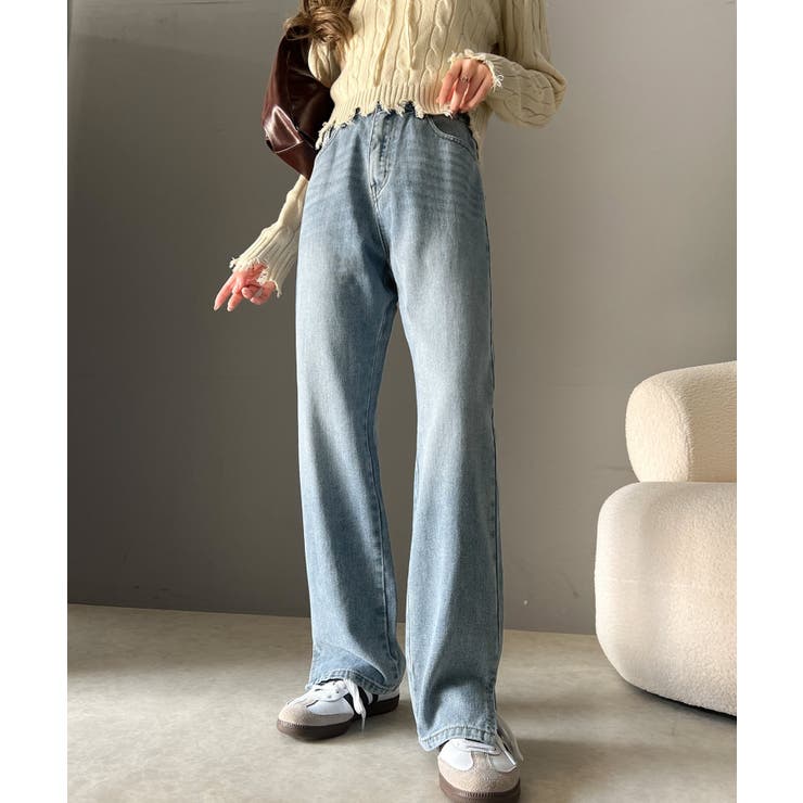 《ms+ ideal》大人の銘品デニム。サイドスリットハイウエストデニムパンツ | Classical Elf  | 詳細画像9 