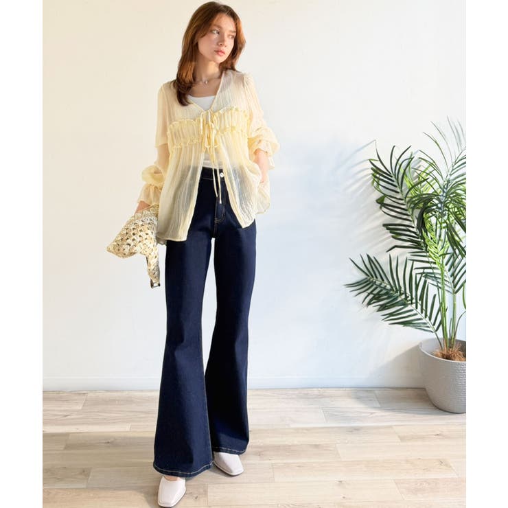 憧れ美脚のマストアイテム！フレアストレッチデニムパンツ | Classical Elf  | 詳細画像15 