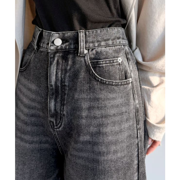 自然なカーブで美脚見え。抜け感たっぷりカーブラインデニムパンツ（ワイド） | Classical Elf  | 詳細画像29 