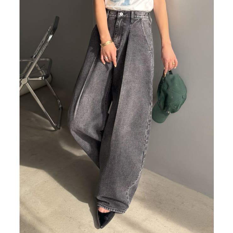 抜群のシルエットで、カバーしながらスタイルアップ♪カーブタックデニムパンツ | Classical Elf  | 詳細画像7 