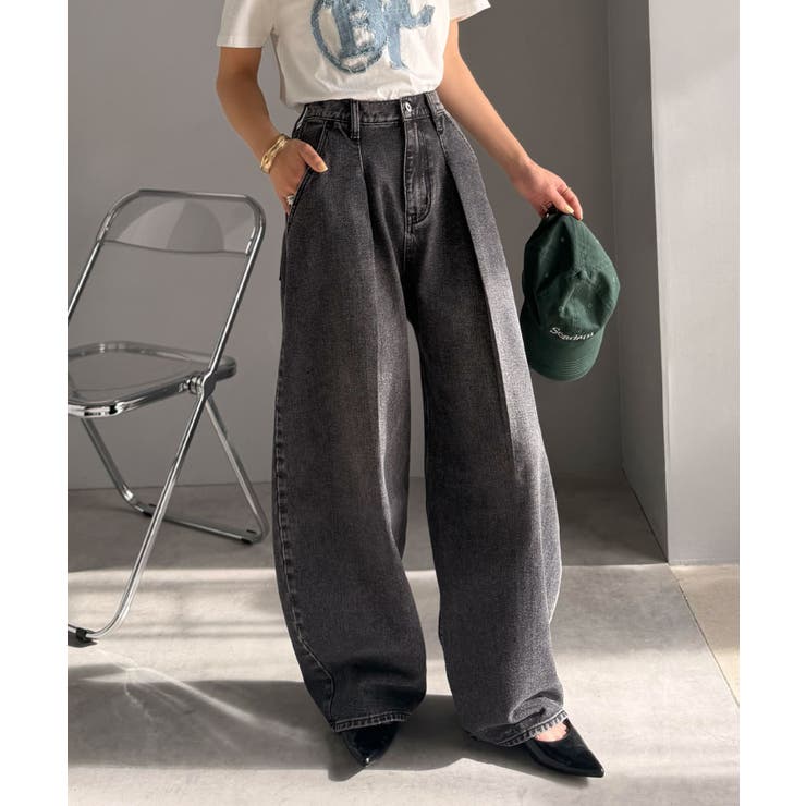 抜群のシルエットで、カバーしながらスタイルアップ♪カーブタックデニムパンツ | Classical Elf  | 詳細画像9 