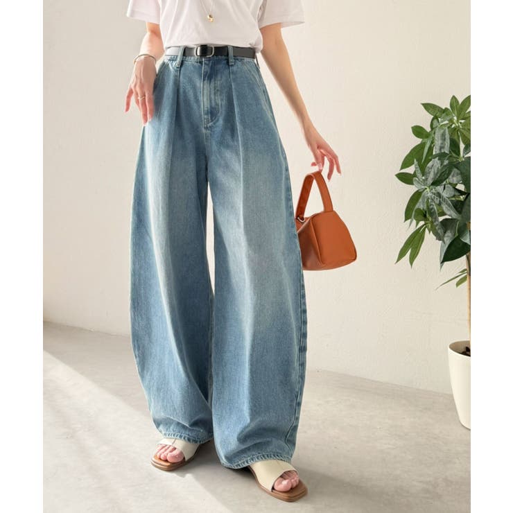 抜群のシルエットで、カバーしながらスタイルアップ♪カーブタックデニムパンツ | Classical Elf  | 詳細画像10 