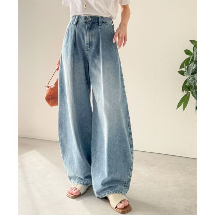 抜群のシルエットで、カバーしながらスタイルアップ♪カーブタックデニムパンツ | Classical Elf  | 詳細画像11 