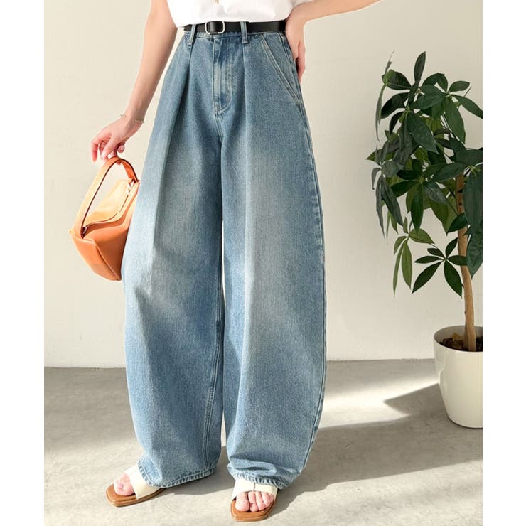 抜群のシルエットで、カバーしながらスタイルアップ♪カーブタックデニムパンツ | Classical Elf  | 詳細画像13 