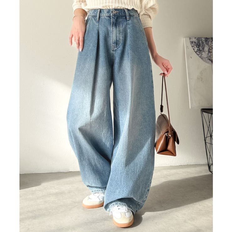 抜群のシルエットで、カバーしながらスタイルアップ♪カーブタックデニムパンツ | Classical Elf  | 詳細画像15 