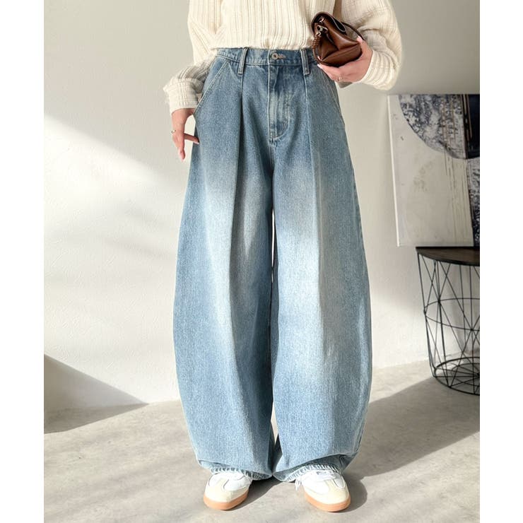 抜群のシルエットで、カバーしながらスタイルアップ♪カーブタックデニムパンツ | Classical Elf  | 詳細画像18 