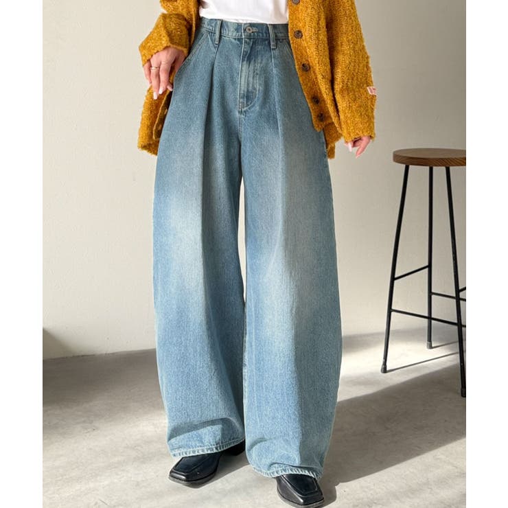 抜群のシルエットで、カバーしながらスタイルアップ♪カーブタックデニムパンツ | Classical Elf  | 詳細画像20 