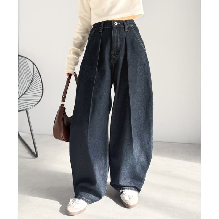 抜群のシルエットで、カバーしながらスタイルアップ♪カーブタックデニムパンツ | Classical Elf  | 詳細画像23 