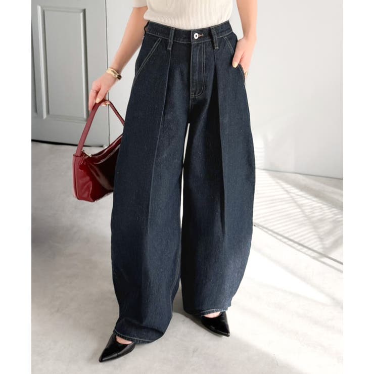 抜群のシルエットで、カバーしながらスタイルアップ♪カーブタックデニムパンツ | Classical Elf  | 詳細画像26 