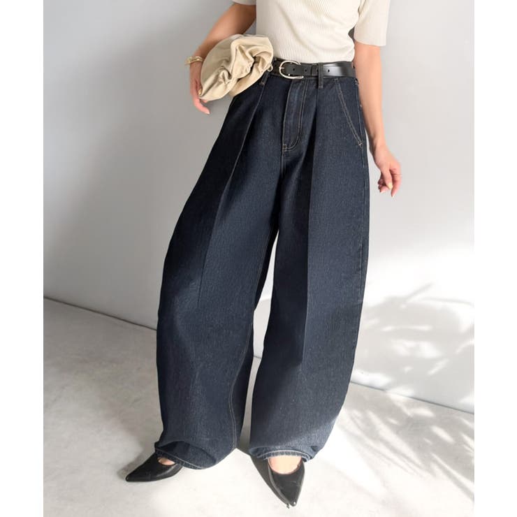 抜群のシルエットで、カバーしながらスタイルアップ♪カーブタックデニムパンツ | Classical Elf  | 詳細画像29 