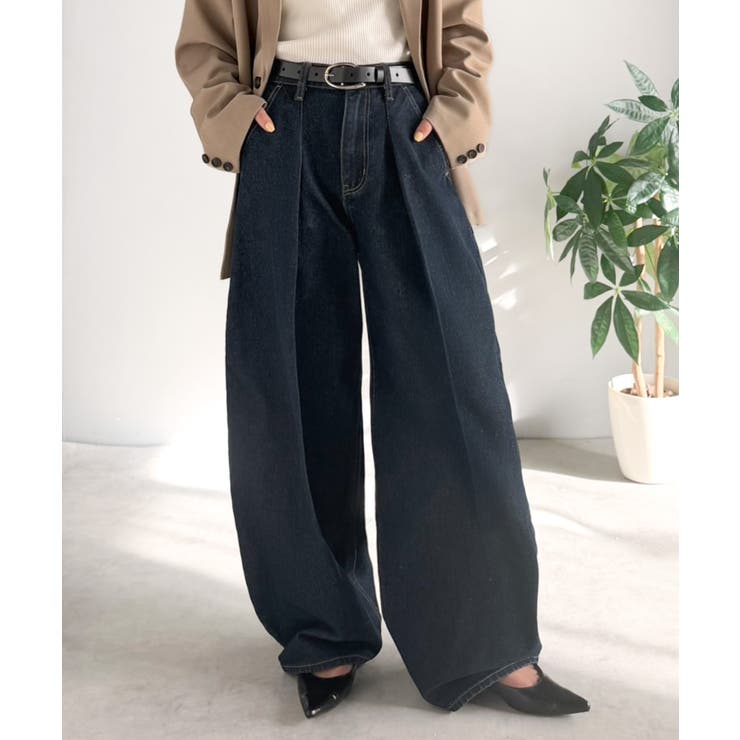 抜群のシルエットで、カバーしながらスタイルアップ♪カーブタックデニムパンツ | Classical Elf  | 詳細画像31 