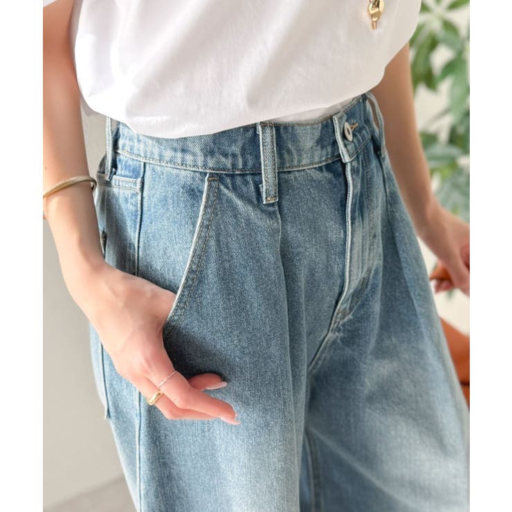 抜群のシルエットで、カバーしながらスタイルアップ♪カーブタックデニムパンツ | Classical Elf  | 詳細画像33 