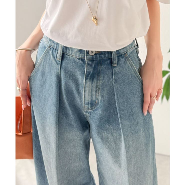 抜群のシルエットで、カバーしながらスタイルアップ♪カーブタックデニムパンツ | Classical Elf  | 詳細画像34 