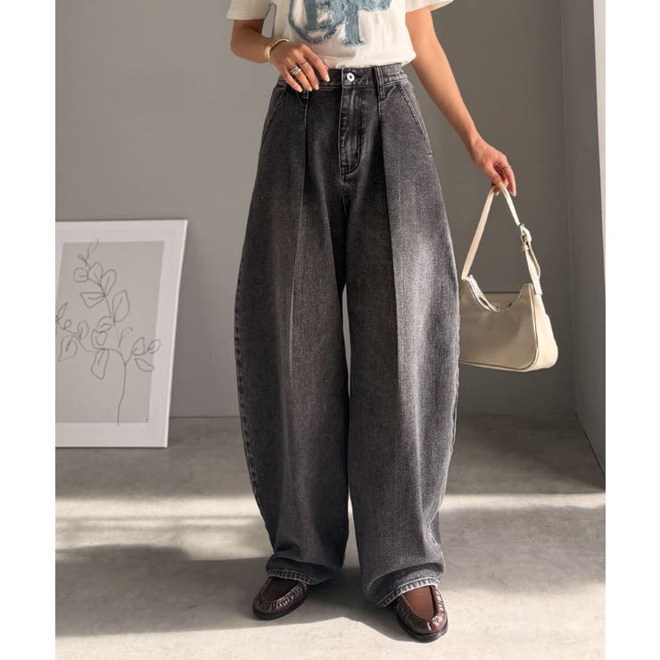 抜群のシルエットで、カバーしながらスタイルアップ♪カーブタックデニムパンツ | Classical Elf  | 詳細画像5 