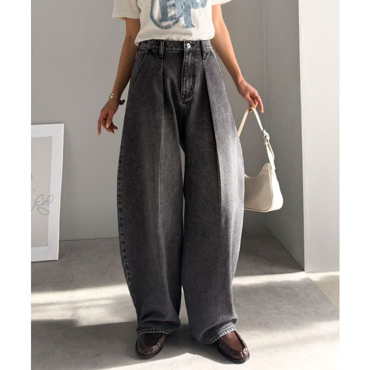 抜群のシルエットで、カバーしながらスタイルアップ♪カーブタックデニムパンツ | Classical Elf  | 詳細画像6 