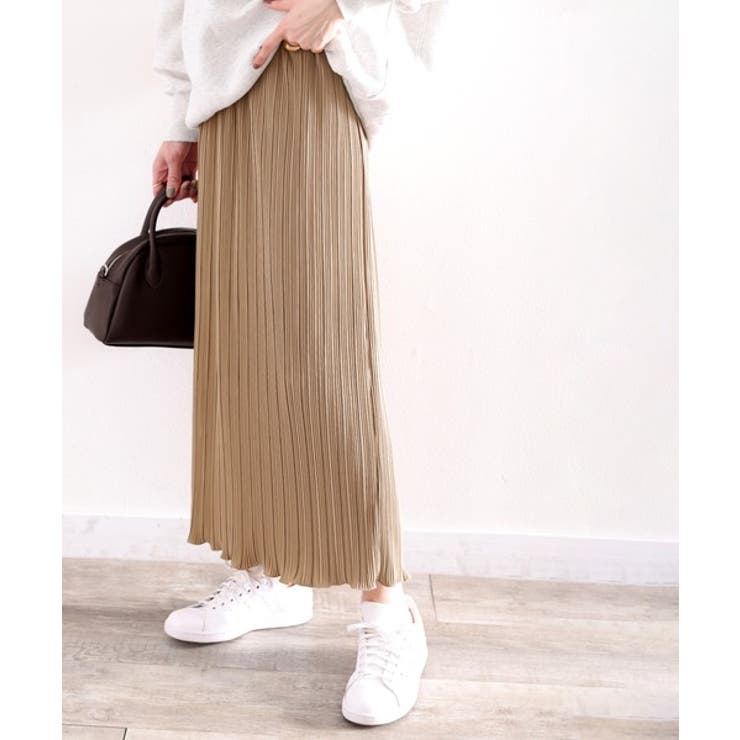 ライトモカ | 《ms+ ideal》きらり揺らめく。メロープリーツタイトロングスカート | Classical Elf 