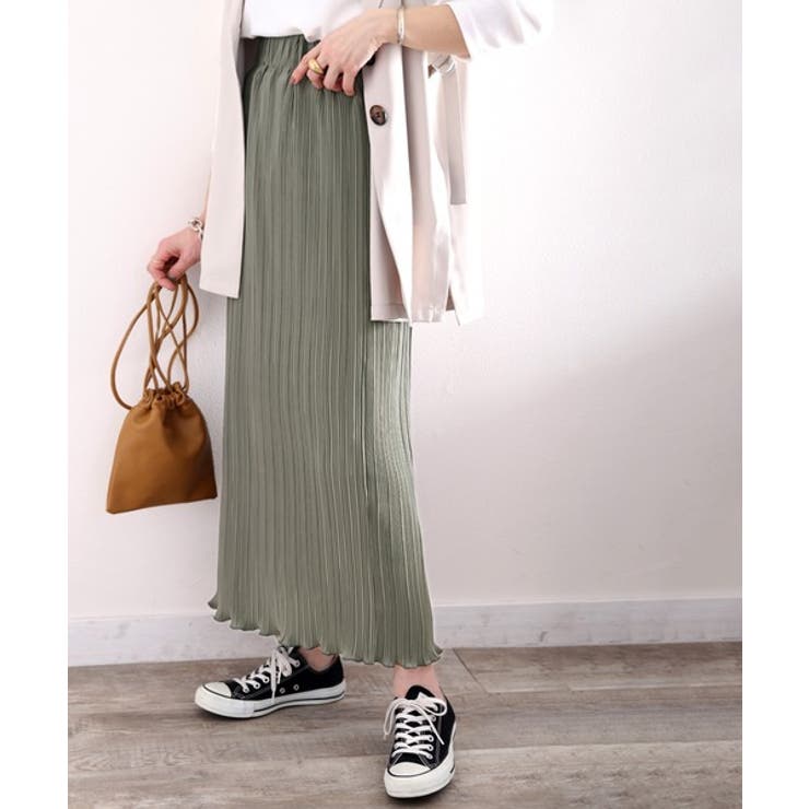 グレー | 《ms+ ideal》きらり揺らめく。メロープリーツタイトロングスカート | Classical Elf 