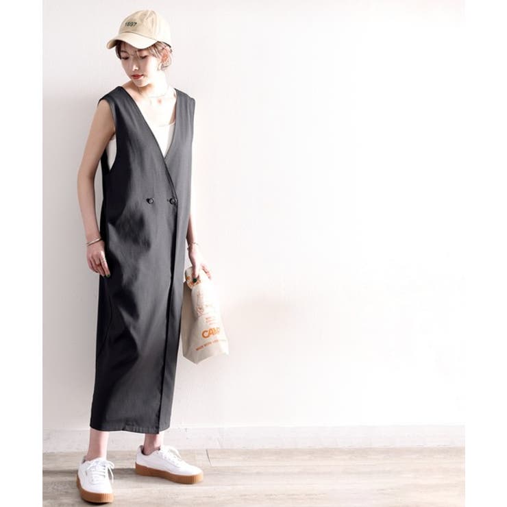 今年の指名買い！コットンリネンダブルボタンジャンパースカート | Classical Elf  | 詳細画像19 