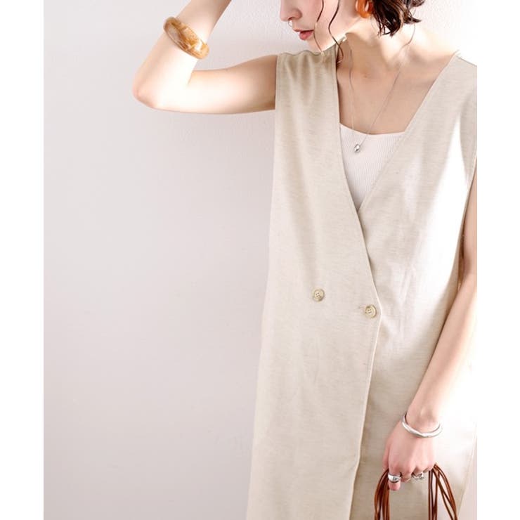 今年の指名買い！コットンリネンダブルボタンジャンパースカート | Classical Elf  | 詳細画像5 