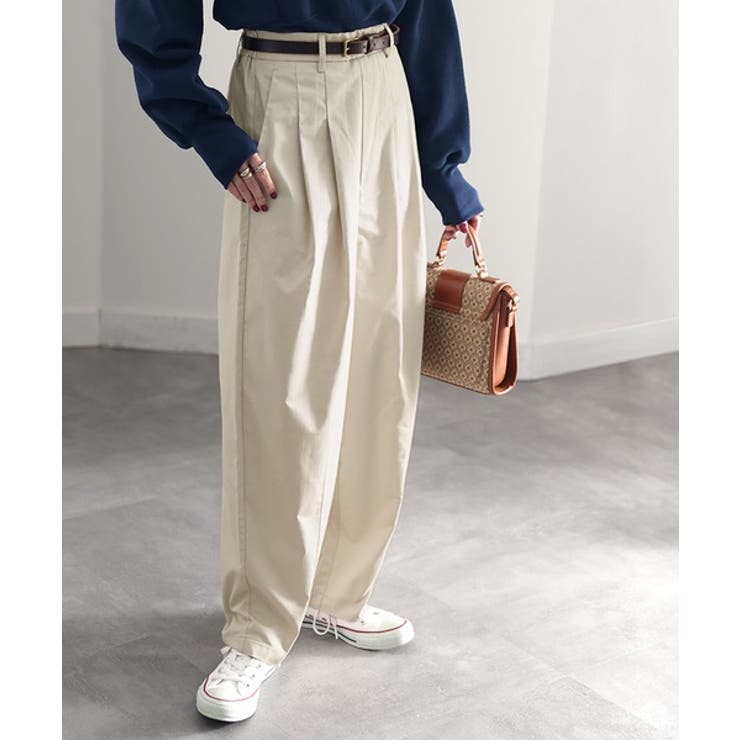 だぼっとが可愛い。ルーズテーパードワイドパンツ[品番：WZ000004297