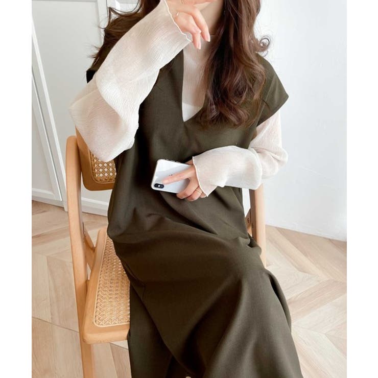 １枚で大大活躍。リネンライクカフタン調サイドスリットロングワンピース | Classical Elf  | 詳細画像13 