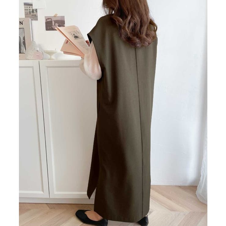 １枚で大大活躍。リネンライクカフタン調サイドスリットロングワンピース | Classical Elf  | 詳細画像14 