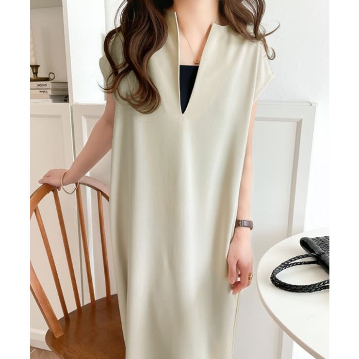 １枚で大大活躍。リネンライクカフタン調サイドスリットロングワンピース | Classical Elf  | 詳細画像16 